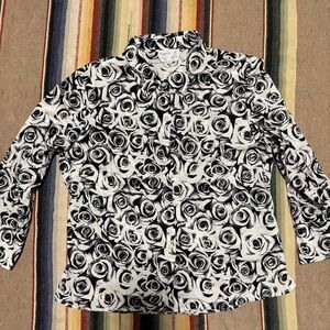 Agnes b. Long Sleeve Shirt Rose All Pattern size 42 / Large 100% cotton 3